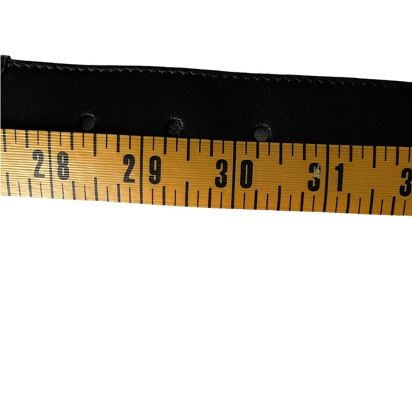 Oscar de la Renta Black Belt with Metal Embellishments, Small 75 / 28” - Picture 11 of 13